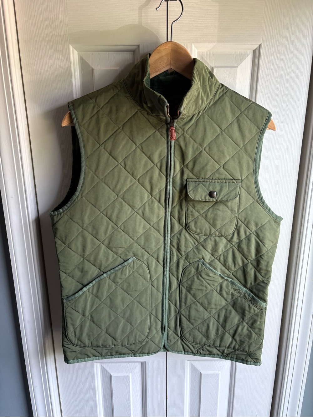Vineyard Vines Womens Green Quilted Full Zipper Vest Size Small